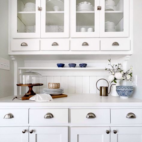 Simple Kitchen Upgrade: Raise your cabinets to the ceiling ⋆ The Old Barn Raise Cabinets To Ceiling, Wall Hutch, Cabinets To The Ceiling, Kitchen Cabinets To Ceiling, Cabinets To Ceiling, House Upgrades, Wooden Corbels, Pantry Makeover, Faux Shiplap