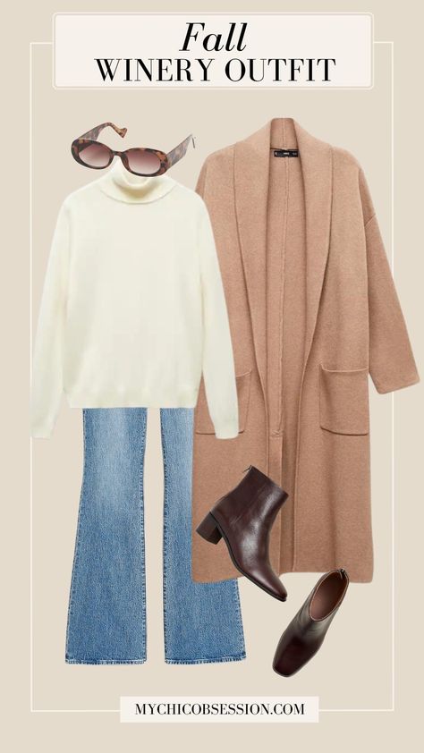 10 Fall Winery Outfits: What to Wear to the Vineyard - MY CHIC OBSESSION Napa In December Outfits, Classic Country Outfits, Napa Winter Outfit Wine Country, Napa Valley Winter Outfit, Fall Winery Outfits Plus Size, Winter Winery Fashion, Vineyard Outfit Winter, Napa Valley Outfit Winter, Napa Valley Outfit Fall