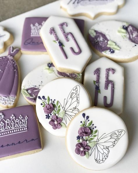 Number Cookies, Floral Cookies, Cookies Icing, Cookie Glaze, Butterfly Cookies, Royal Iced Cookies, Tiny Cakes, Spice Cookies, Cookie Frosting