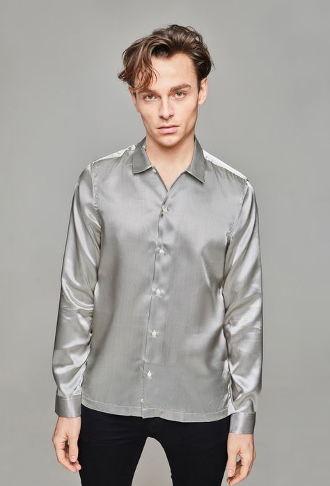 Mens satin shirt outfit