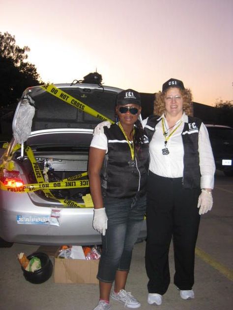 Crime scene Trunk Or Treat Ideas Police Theme, Trunk Or Treat Police Theme, Trunk Or Treat For Sedans, Trunk Ir Treat Car Ideas Halloween, Trunk R Treat Ideas For Church, Trunk Or Treat Bank Theme, The Great Pumpkin Patch, Car Engagement Photos, Trunker Treat Ideas