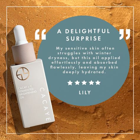 Meet Lily's winter skincare essential: CACAY + VITAMIN C FERMENTED BRIGHTENING OIL! ❄️✨ Lily's sensitive skin found deep hydration without the stickiness, and she's impressed! Experience the delight yourself. Thanks for the love, Lily! 💖 #CACAYEBeauty #CustomerReview #HydratedGlow Skincare Testimonial, Winter Skincare, Love Lily, Winter Skin Care, Skin Care Essentials, Vitamin C, Sensitive Skin, Lily, How To Apply