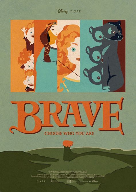 Brave Disney Movie, Disney Brave, Disney Pixar Movies, Movie Poster Wall, Minimal Movie Posters, Minimal Poster, The Good Dinosaur, Alternative Movie Posters, Grafic Design