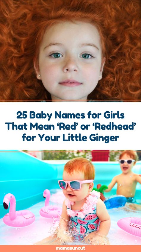 25 Baby Names for Girls That Mean 'Red' or 'Redhead' for Your Little Ginger Are you hoping for a little ginger baby? Check out these baby names for girls that mean "red" or "redhead" to celebrate those auburn locks! 2 Names That Mean Red, Red Head Baby Girl, Names Meaning Red, Red Hair Baby Girl, Ginger Baby Girl, Names For Redheads, Redhead Baby Boy, Red Head Baby, Redhead Baby Girl