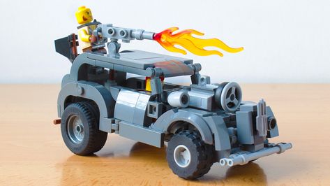 Lego Dodge Sedan from Mad Max Fury Road | Instructions: www.… | Flickr Dodge Sedan, Lego Apocalypse, Lego Buildings, Lego Diy, Mad Max Fury, Lego Pictures, Mad Max Fury Road, Fury Road, Lego Builds