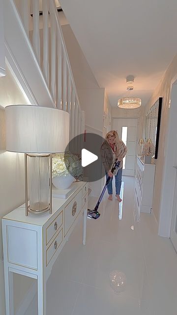 Hayley Wilcox | 💫 Hallway Clean 💫
.
.
Just because really …. Well actually just because all plans have had to be cancelled today and tomorrow because of... | Instagram Cream Hallway Ideas, Tiny Entrance Hall Ideas, Hall Ways Ideas Entrance, Cream Hallway, Hall Ways Ideas, White Hallway, Hallway Paint, Hallway Inspiration, Home Hall Design