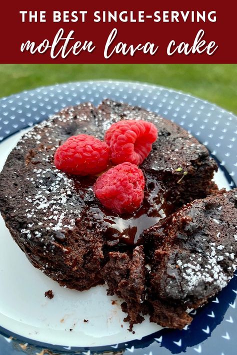 Single Serving Lava Cake, Lava Cake Recipe For One, Chocolate Lava Cake For One, Fast Single Serve Dessert, Single Serving Chocolate Lava Cake, Single Serve Chocolate Lava Cake, Single Lava Cake, Single Serve Molten Lava Cake, Single Serving Chocolate Dessert