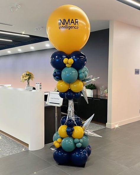 Balloons For Corporate Events, Corporate Event Balloons, Corporate Balloon Decor, Balloon Tower Ideas, Balloon Pole, Balloons Columns, Balloon Pillars, Balloon Tower, Balloon Artist