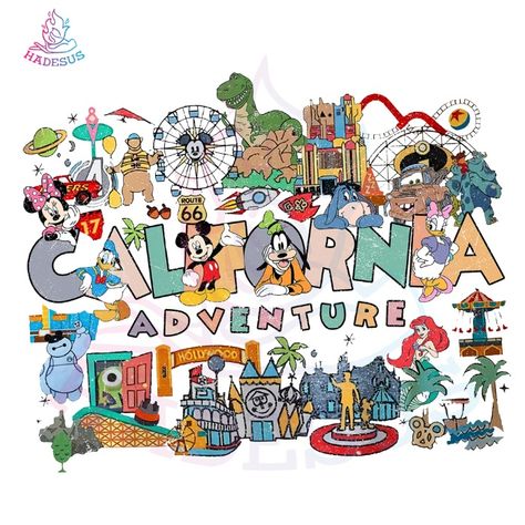 Disneyland Sublimation Designs, 1950s Disneyland, California Outline, Disneyland Scrapbook, Disneyland Sign, Disneyland Svg, Ride Drawing, Disneyland Anaheim, Cootie Catcher