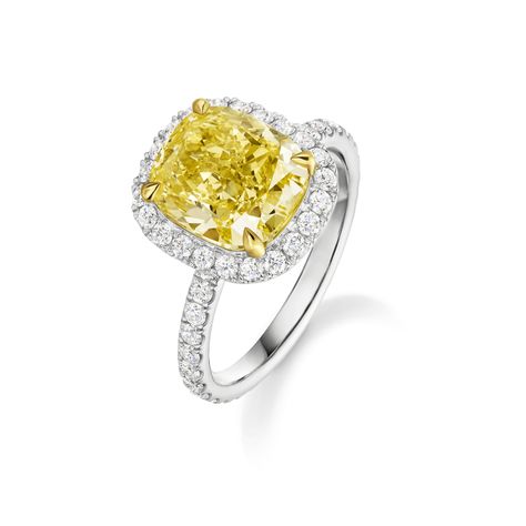 Cushion-Cut Yellow Diamond Ring | Harry Winston Harry Winston Yellow Diamond Ring, Harry Winston Engagement Ring, Harry Winston Ring, Harry Winston Engagement, Engagement Ring Necklace, Yellow Diamonds Engagement, Yellow Diamond Ring, Yellow Diamond Engagement Ring, Engagement Ring Yellow