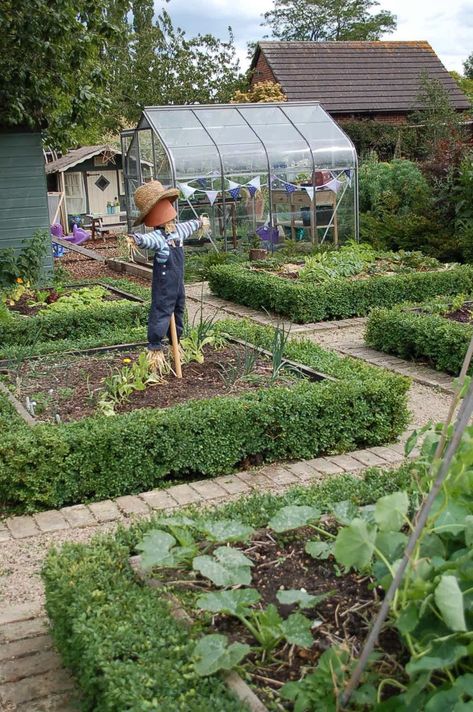 Paver Hopscotch, Log Walkway, Pollinator Hotel, Short Hedge, Box Hedges, Ground Trampoline, Fall Vegetables To Plant, Scare Crow, Veg Patch