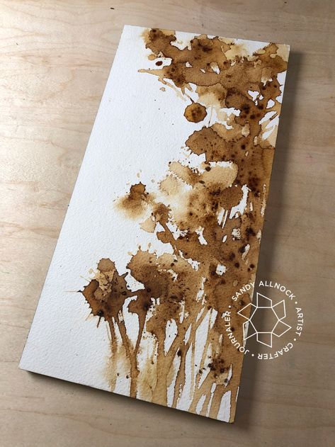 Coffee Painting Ideas, Flowers With Coffee, Bagel Art, Painting Ideas Flowers, How To Paint Flowers, Coffee Art Painting, Sandy Allnock, Tea Bag Art, Eco Dyeing