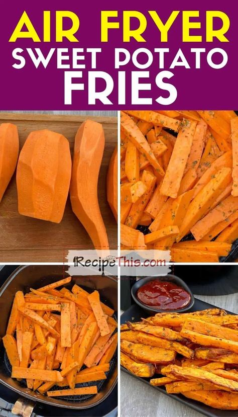 Air Fryer Sweet Potato Fries. Let me show you how to make sweet potato fries in air fryer. These homemade sweet potato fries are crispy, delicious, use hardly any oil and are ideal for a quick side dish for lunch or dinner. How To Cook Sweet Potatoes Air Fryer, Best Air Fryer Sweet Potato, Potato Fries In Air Fryer, Make Sweet Potato Fries, Easy Sweet Potato Fries, Fries In Air Fryer, Homemade Sweet Potato Fries, Air Fryer Sweet Potato Fries, Making Sweet Potato Fries