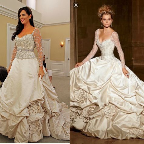 Eve of Milady - TLC Say Yes to the Dress #SYTTD sleeves!!! Angle on shoulder Eve Of Milady Wedding Dresses, Elopement Dresses, Eve Of Milady, Pregnant Bride, 20 Wedding Anniversary, Say Yes To The Dress, Dress Couture, Elopement Dress, May Weddings