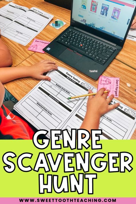 Add this book genre scavenger hunt to your literacy centers for an independent way for your students to review genres. Students will use Scholastic book orders or the website to research and learn more about types of genres. Genre Activities, Collaborative Classroom, Good Grammar, Realistic Fiction, Grammar Skills, Book Genre, Grammar Activities, Historical Fiction Books, Reading Ideas