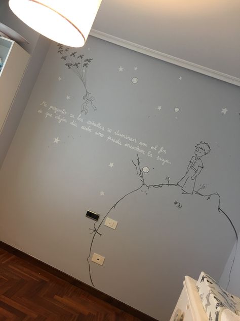 The Little Prince Nursery, Le Petit Prince Nursery, Little Prince Nursery, Prince Nursery, Nursery Room Themes, Kids Room Murals, Baby Room Inspiration, Shared Room, Baby Room Design