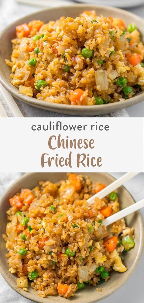 Cauliflower Fried Rice Recipes, Cauliflower Fried, Cauliflower Rice Recipes, Cauliflower Fried Rice, Fried Cauliflower, Fried Rice Recipe, Keto Recipes Dinner, Cauliflower Recipes, Rice Recipe