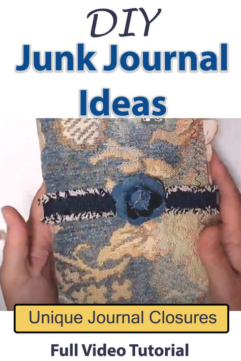 This full video tutorial will show you a variety of ideas for unique journal closures. This is a great DIY junk journal idea if you struggle with what type of closure to use on your journals. Junk Journal Closures Ideas, Art Journal Cover Ideas Diy, Junk Journal Closure Ideas, Junk Journal Covers Ideas, Diy Junk Journal Ideas, Journal Closures, Diy Junk Journal, Junk Journal Ideas, Journal Idea