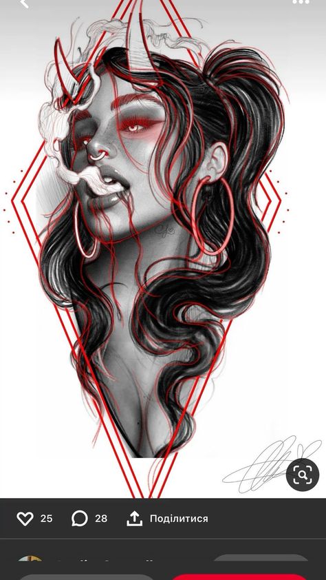 A Drawing, Tattoos, Red, Hair, Design, Art