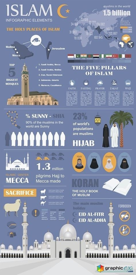 Islam infographic. Muslim culture 2 Prophets In Islam, Hijrah Islam, Islam Lesson, Muslim Culture, History Of Islam, Pillars Of Islam, Photoshop Icon, Islam Beliefs, Islamic Culture