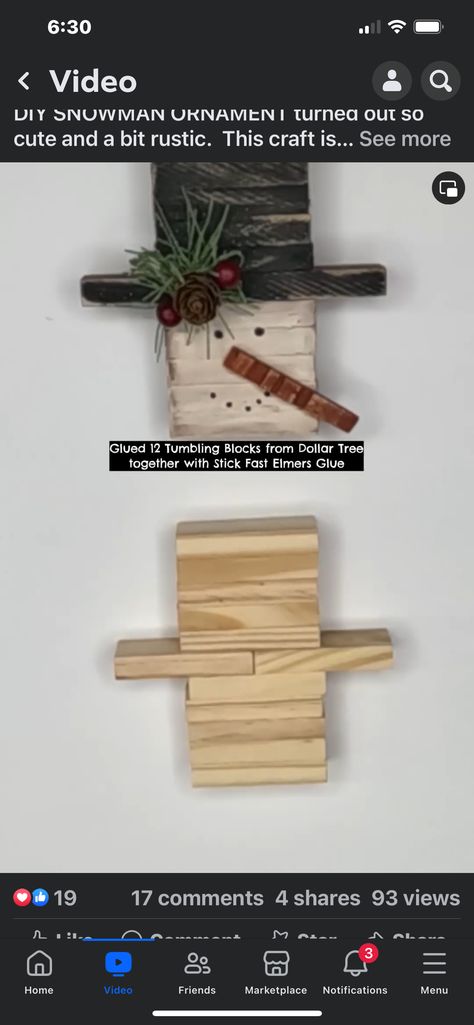 Jenga Block Winter Crafts, Snowman Out Of Jenga Blocks, Jenga Nativity Ornament, Fall Crafts With Jenga Blocks, Craft Ideas Using Jenga Blocks, Jenga Tile Crafts, Jenna Blocks Crafts, Diy Crafts To Sell Unique Easy, Jenga Block Fall Crafts