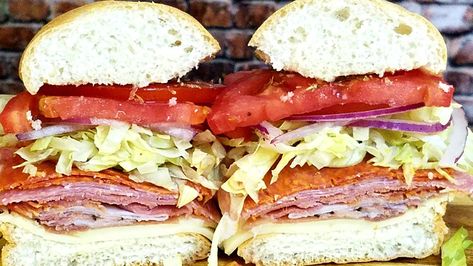 Jersey Mike's Italian Sub Copycat Sub Dressing Recipe, Italian Hoagie Recipe, Italian Sandwich Recipes, Jersey Mikes, Truffle Oil Recipes, Hoagie Sandwiches, Italian Hoagie, Sandwhich Recipes, Best Sandwich Recipes