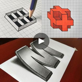 Awesome Drawing Ideas, Adult Drawing, 3d Illusion Art, Draw 3d, Activity Day Girls, Awesome Drawing, Drawing Designs, Draw Easy, 3d Art Drawing