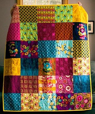 Simple Quilts, Crafts Clothes, Simple Quilt, Patchwork Ideas, Crocheted Blankets, Sewing Quilts, Bohemian Quilt, Colorful Quilt, Boho Quilt