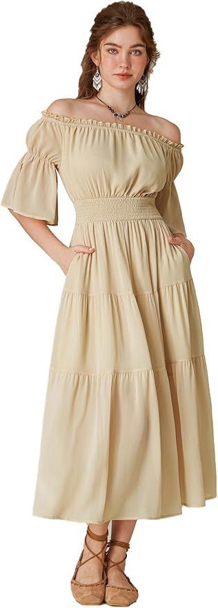 🌼INSPIRATION - This beautifully crafted Renaissance chemise dress captures the era's essence, bringing timeless fashion to the modern world. Step into history and let your inner artist shine with our medieval clothing. #AD Dresses Cottagecore, Flowy Dress Long, Chemise Dress, Cottagecore Dress, Medieval Clothing, Women Maxi, Long Dresses, Dress Brands, Scarlet