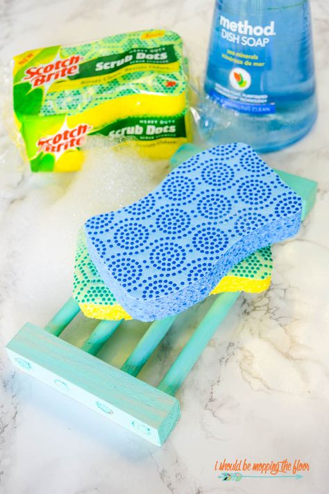 How to Make a Kitchen Sponge Holder | Easy, step-by-step tutorial. Give it a coat of a marine-grade sealant to make it super durable! #ExperienceScrubDots AD Diy Sponge Holder, Kitchen Sponge Holder, Pantry Ideas, Kitchen Sponge, Sponge Holder, A Kitchen, Easy Step, Craft Gifts, Pantry