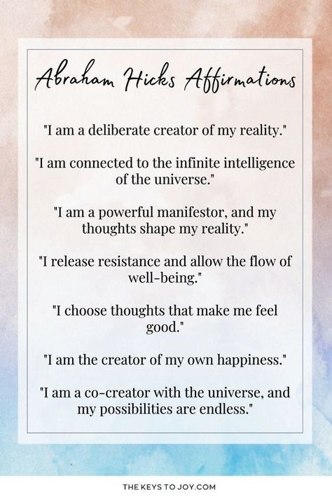 Embrace positive change with these 110 powerful Abraham Hicks affirmations. Designed to align you with the Law of Attraction, these affirmations will help you attract happiness, abundance, and success into your life. Start transforming your mindset today. Learn more on our website; https://thekeystojoy.com Higher Consciousness Affirmations, Powerful Affirmations Law Of Attraction, Abraham Hicks Affirmations, Abraham Hicks Quotes Relationships, Attract Happiness, Abraham Hicks Quotes Happiness, Airbnb Promotion, Vibrational Frequency, Witch Garden