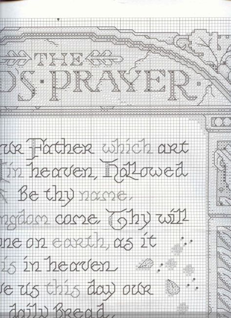 Christian Cross Stitch Patterns Free, Christian Cross Stitch Patterns, Christian Cross Stitch, Lords Prayer, The Lords Prayer, Christian Cross, Embroidery Needles, Cross Stitch Patterns Free, Free Cross Stitch