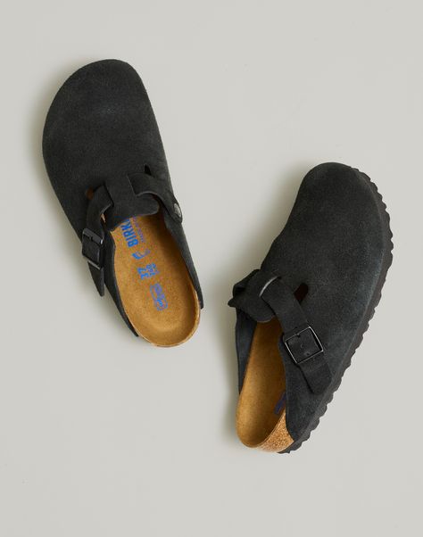 For over 200 years, this quintessential European sandal maker has been without an equal when it comes to übercomfy (and cool) styles you can walk in for hours. Crafted in Germany, these suede clogs have the softest molded footbed with an extra layer of foam.Not sure what your European shoe size is? Our size chart will help you out.Suede upper.Man-made sole.Imported.Madewell.com only. Styling Clogs, Nike Winter Jackets, Birkenstock Boston Suede, Birkenstock Clogs, Boston Clogs, Shoes For School, Shoe Room, Man Gifts, 2024 Wishlist