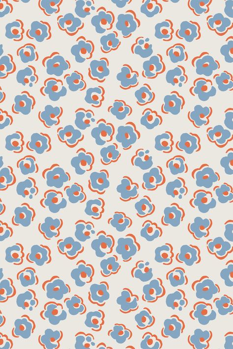 Modern Eclectic Wallpaper, Modern Flower Pattern, Textile Patterns Design Prints, French Pattern Design, Cute Patterns For Backgrounds, Flower Textile Design, Blue And Red Wallpaper, Blue Pattern Wallpaper, Pattern Design Portfolio