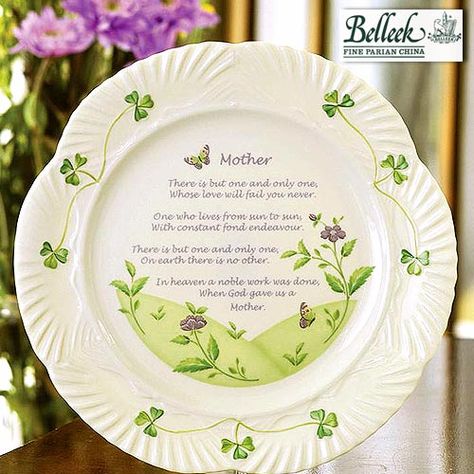 Belleek Mothers Blessing Plate 9" #MothersDay #MothersDayGifts Belleek China, Irish Pottery, Oak Picture Frames, Belleek Pottery, China Vase, Plates For Sale, Irish Blessing, Irish Gifts, Irish Traditions