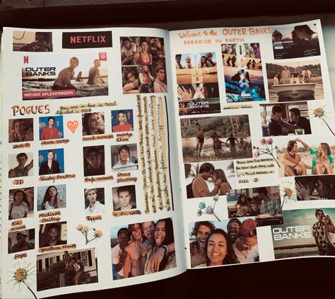 Outer Banks Journal Page, Outer Banks Journal, Series Journal, Aesthetic Journals, Bestie Stuff, Obx Cast, Scrapbook Inspo, Movie Journal, Banks Journal