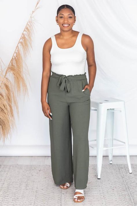 Sage Pants, Pants With Belt, Olive Pants, Deep Autumn, Cute Pants, Flowy Pants, Soft Classic, Belt Style, High Waist Fashion