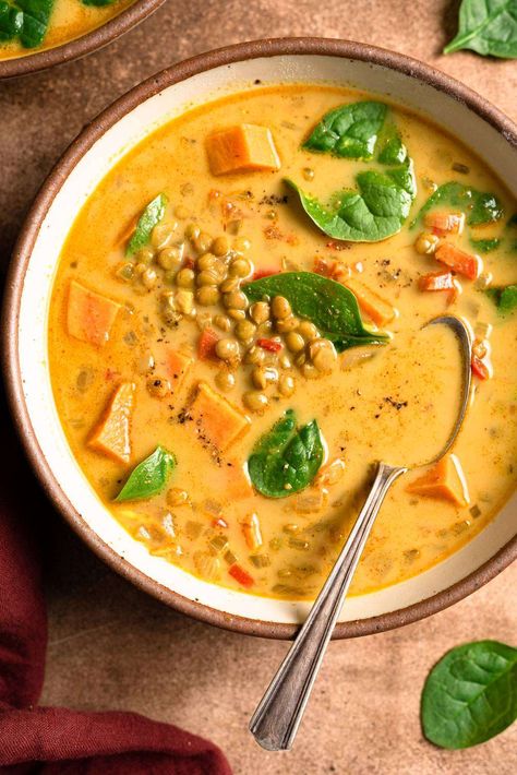 undefined Best Way To Freeze Corn, Coconut Curry Lentil Soup, Potato Lentil Soup, Curry Lentil Soup, Masala Corn, Freezing Corn, Paneer Pizza, Sweet Potato Lentil Soup, Pinto Bean Soup