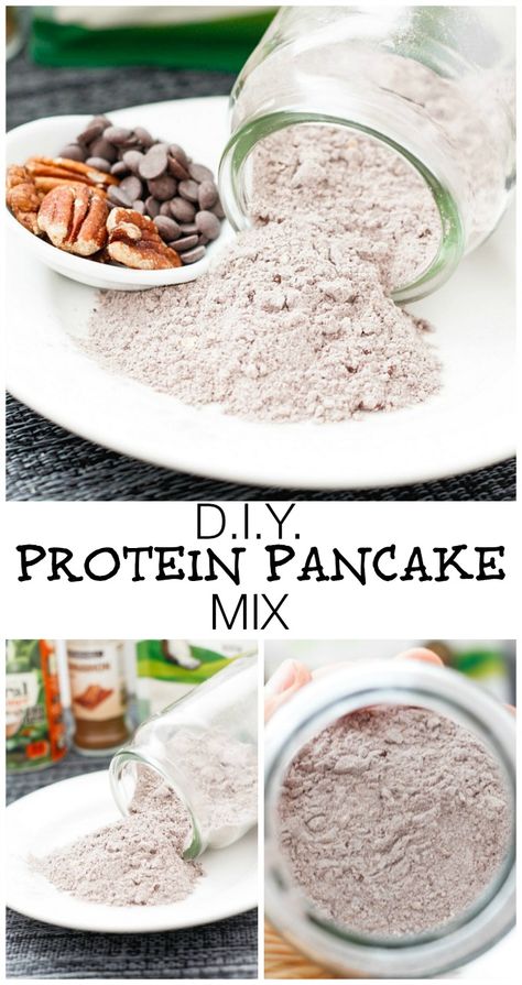 Homemade Protein Pancake Mix Protein Breads, Pancake Mix Recipe, High Protein Pancakes, Recipe Folder, Protein Pancake Mix, Bariatric Food, Diy Mixes, Protein Powder Recipes, Keto Vegan