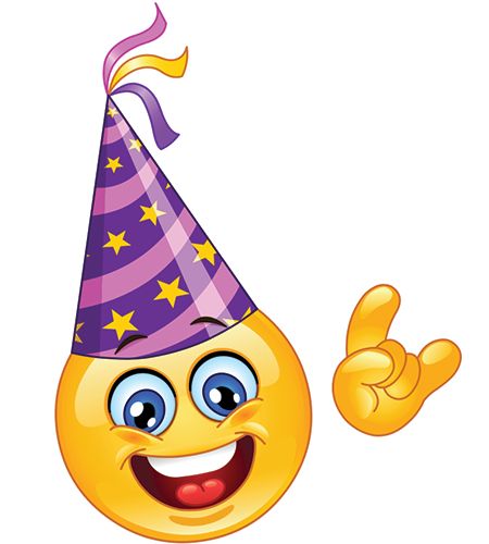 Party smiley Emoticon Party, Birthday Emoticons, Happy Birthday Emoji, Party Emoji, Emoji Hat, Funny Happy Birthday Pictures, Free Emoji, Images Emoji, Emoji Symbols