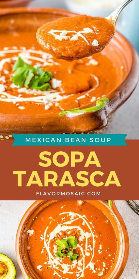 Mexican Pinto Bean Soup, Pinto Bean Soup Recipes, Bean Dips, Kidney Bean Soup, Mexican Bean Soup, Pinto Bean Soup, Bean And Vegetable Soup, Pinto Bean Recipes, Tortilla Strips