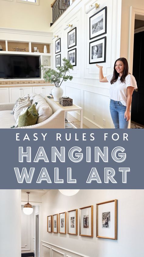 Easy Rules for Hanging Wall Art - Remington Avenue Picture Hanging Height, Hanging Pictures On The Wall, Hallway Artwork, Galley Wall, Hallway Art, Room Wall Painting, Budget Decorating, Hanging Artwork, Wreath Home Decor