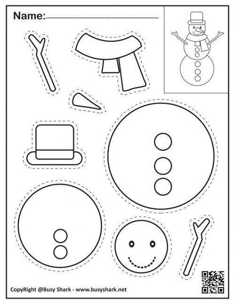 Build Your Own Snowman Printable, Snowman Numbers Free Printable, Free Printable Snowman Template, Free Snowman Printables, Snowman Template Free Printable, Cut And Paste Activities For Kids, Winter Worksheets For Preschool, Build A Snowman Printable, Snowman Worksheet