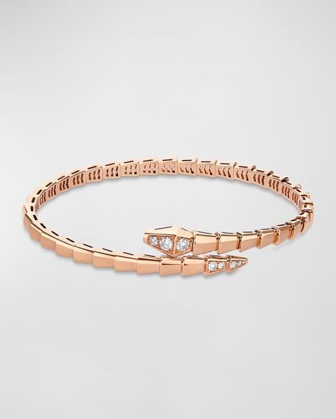 PKB2U BVLGARI Serpenti Viper Diamond PavÃ© 18K Rose Gold Bracelet, Size Medium Serpenti Viper Bracelet, Bvlgari Bracelet, Bvlgari Serpenti, Rose Gold Bracelet, Fancy Jewelry, 18k Rose Gold, Pave Diamonds, Diamond Bracelet, Neiman Marcus