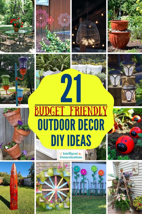 DIY outdoor decorating ideas Backyard Decoration Ideas, Diy Backyard Decor, Diy Yard Decor, Outdoor Decorating Ideas, Garden Crafts For Kids, Diy Lawn, Diy Swimming Pool, Minimalist Garden, Tranquil Retreat