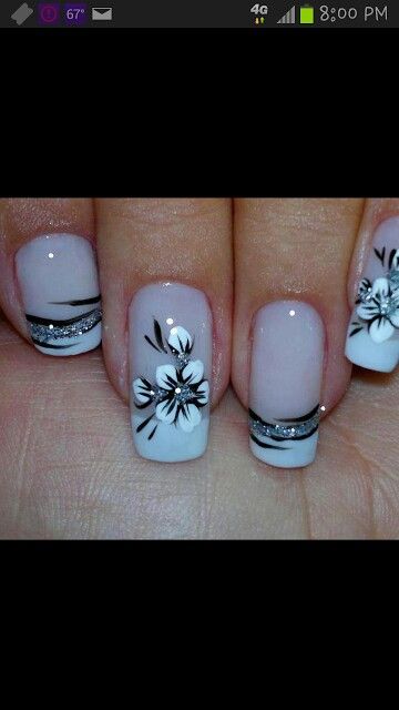 French Nail Art, Her Nails, Pretty Nail Art, Trendy Nail Design, Flower Nail Art, Bridal Nails, Beautiful Nail Art, Floral Nails, Fancy Nails