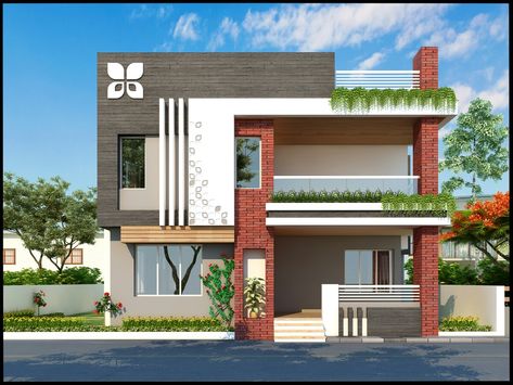 Hitesh Patel, Building Elevations, Architectural Elevations, House Elevations, Home Elevation, Elevation Ideas, Small House Exteriors, Exterior Elevation, Single Floor House Design