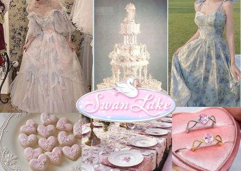 Barbie Swan Lake Inspired Outfits, Swan Lake Quinceanera Theme, Swan Lake Theme Quince, Swan Lake Wedding Dress, Barbie Swan Lake Birthday Party, Swan Lake Themed Debut, Swan Lake Theme Party, Swan Lake Party Ideas, Swan Lake Wedding Theme