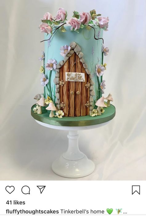 Fairy Cake Decorations, Fairy House Birthday Cake, Fairy Birthday Cakes For Girls Kids, Fairy Garden Cakes, Fairy Garden Cake Ideas, Fairy Cake Ideas, Fairy Theme Cake, Fairy Themed Cake, Woodland Fairy Cake