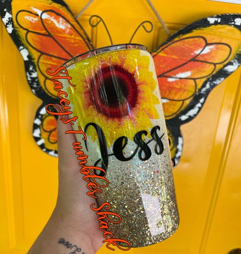 Sunflower Tumblers With Glitter, Sunflower Tumblers, Glitter Epoxy Tumbler, Sunflower Tumbler, Epoxy Tumbler, Glitter Tumblers, Vinyl Colors, White Opal, Computer Screen